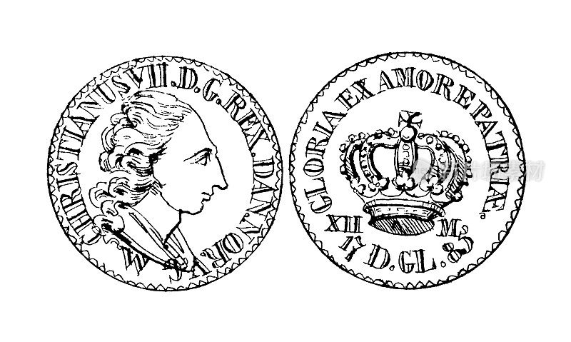 18世纪丹麦硬币|历史插图